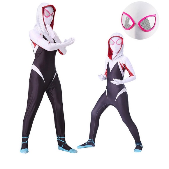 Adult Gwen Cosplay Costumes Across The Spider-Verse Gwen Halloween Suit - Picture 6 of 8